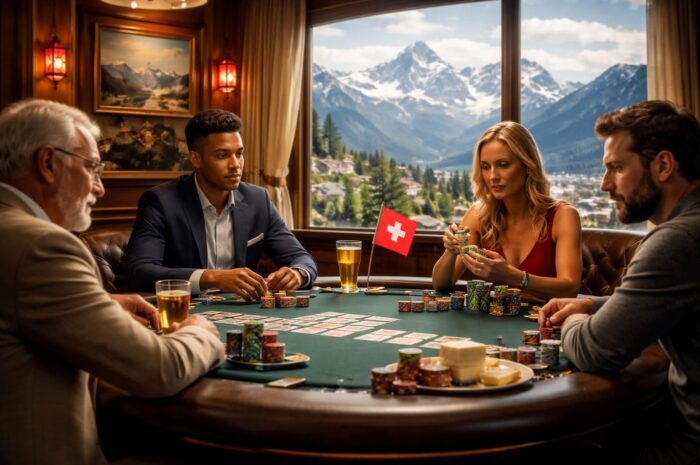 découvrez tout sur le poker en suisse : la législation en vigueur, les règles à respecter et une sélection des meilleurs clubs pour jouer en toute sécurité.