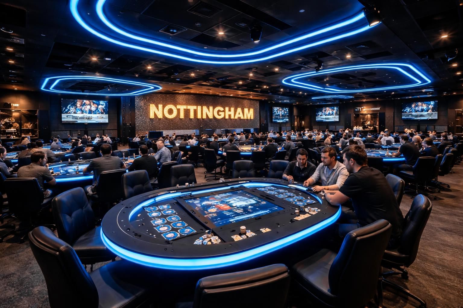 découvrez les équipements innovants de la salle de poker dusk till dawn à nottingham, au royaume-uni, offrant une expérience de jeu moderne et immersive pour tous les passionnés de poker.